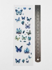 Clearance: 40 Ultimate Blue & Green Butterfly Sticker Sheets (PET, 60x175mm)