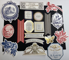 Anna Griffin Toile Stickers and Sentiments RARE