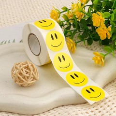 Smiling Face Stickers, 500PCS Happy Face Stickers, 1 Inch Yellow Happy Face Deca