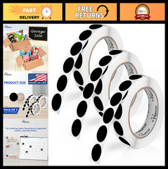 1-Inch Round Dot Sticker Labels – 3 Rolls, 3,000 Total – Permanent Adhesive, Vib
