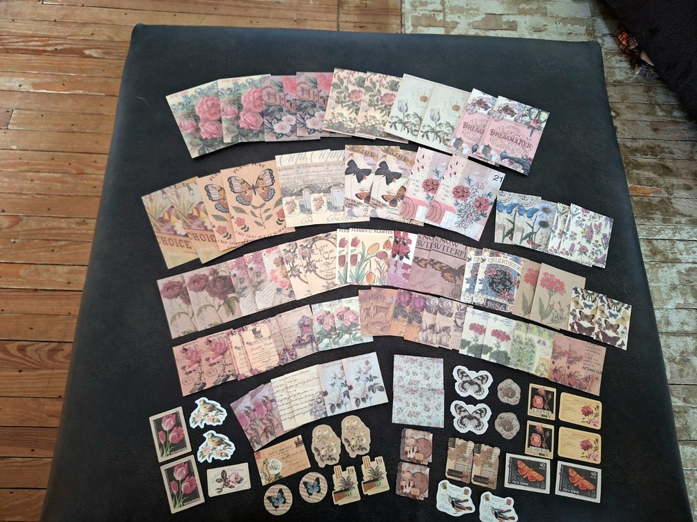 100 Pc Scrapbooking Supplies JJ Craft Kit Florabunda Theme Ephemera New Product