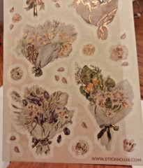 Stickii Sticker Sheet- Gold Foil Accent Floral Bouquet- 3.5 x 6.5 Sheet