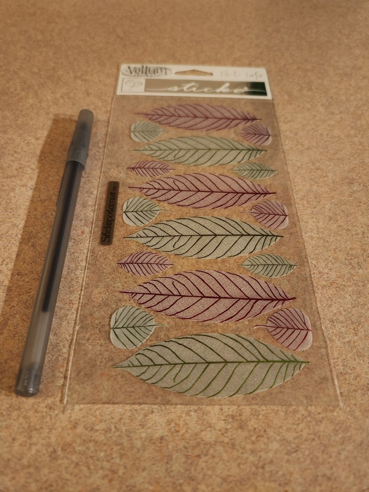 Sticko~Red & Green Leaves~Vellum Stickers