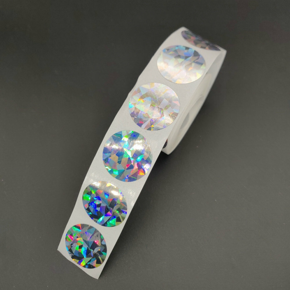 500 Silver HOLOGRAM Scratch off 1″ Round stickers labels games favor promotional