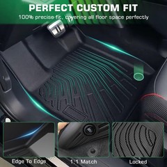 Floor Mats for Toyota Tundra Double Cab/CrewMax Cab 2014-2021, Custom Fit Flo…
