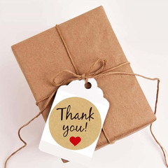 2 Rolls/1000Pcs Thank You Stickers Self Adhesive Kraft Paper Label Stickers for