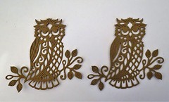 Owl Intricate Large Paper Die Cuts Cardstock 2 pc Scrapbook Embellishemnts