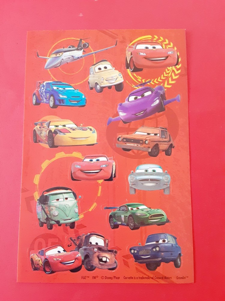 AGC Disney Pixar Cars sticker sheet