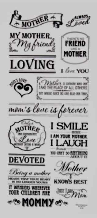 My Loving Mom Mother Family Phrase Word Scrapbook Stickers 5”x12”