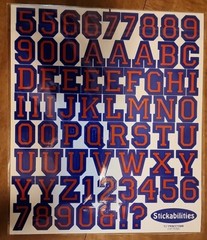 Stickabilities – Alphabet Stickers – Blue/red 1 1/4″ – New – Older Stock