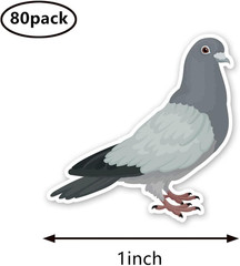 Pigeon Stickers 1in for Scrapbooking, Arts, Craft, Kids DIY, Calendars Journals