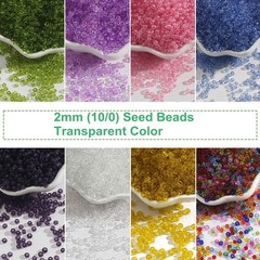 4000 pcs Transparent Small Glass Beads 2mm (10/0) + Storage Box Jewelry making