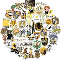HARRY POTTER HUFFLEPUFF THEME DIE CUT VINYL 50 CT STICKER PACK