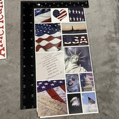 Patriotic 4th Of July Stickers & Wood Words Foil Letters Washi Cardstock Glitter