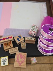 Mixed Scrapbooking Junk Journal Shadow Box Lot 6- Cardstock, Stamps, Vellum