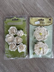 NEW – 25 Lot Prima Flowers Floral Embellishments Scrapbooking Cards Mixed Media