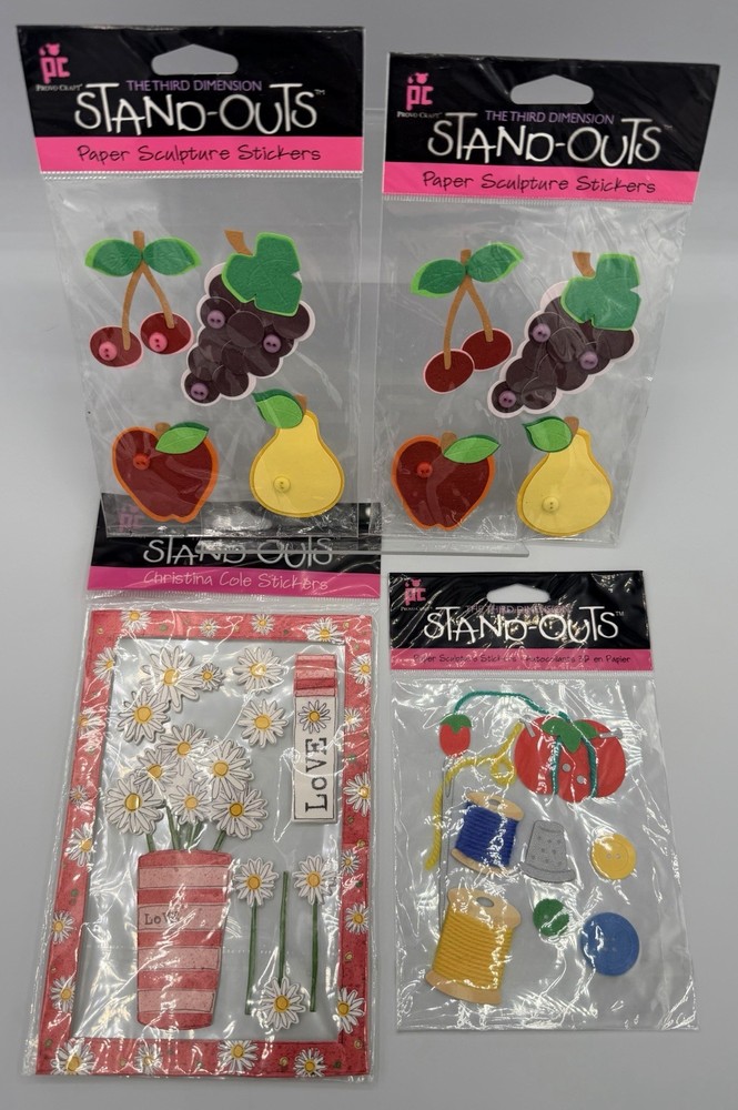Provo Craft The Third Dimension Stand Outs Scrapbook Embellishments – 4 Pieces