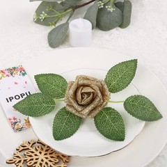 IPOPU Foam Gold Roses,50pcs Glitter Roses Gold Flowers Gold Roses with Stems …