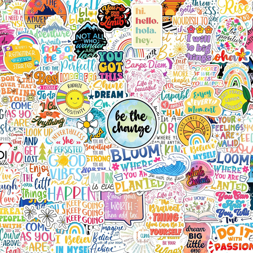 300PCS Holographic Motivational Stickers for Journals and Scrapbooks