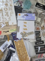 HUGE LOT Scrapbook Stickers Junk Journal Craft Fabscaps Clear Shaker Crystal