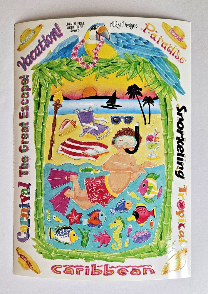 NRN Designs CARIBBEAN VACATION Timeless Treasures Sticker Frames Build-a-Scene