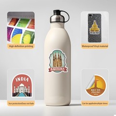 200Pcs World Travel Stickers Pack, Vacation Sticker Famous City Landmark Wate…
