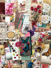 #776 – 100+ PCS VINTAGE FLORAL SCRAPBOOK JUNK JOURNAL KIT / LOT – REAL EPHEMERA