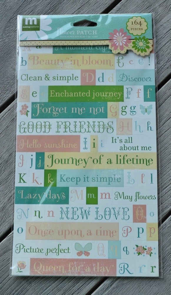 Making Memories Flower Patch Title Alpha Stickers 164 pieces 31802 2008