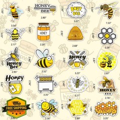DETICKERS Cute Bee Party Favor Stickers for Kids 50 PCS Honey Bee Water Bottl…