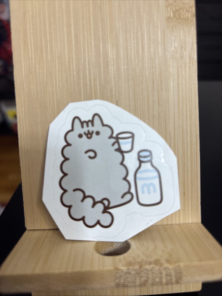Stormy from Pusheen with Milk Jug Sticker 2 x 2 Inches