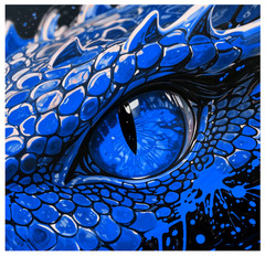 USA Veteran Made Dragon Eye Elemental Set of Four Cardstock Prints 8×8 Square