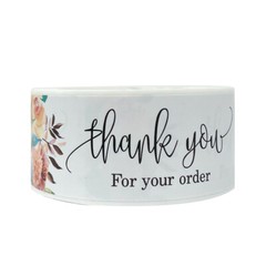Wrapables 3″ x 1″ Small Business Thank You Stickers Roll for Boxes and Envelopes