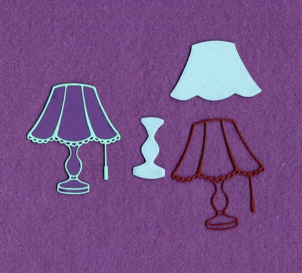 LAMP # 2 with background light home die cuts scrapbook cards