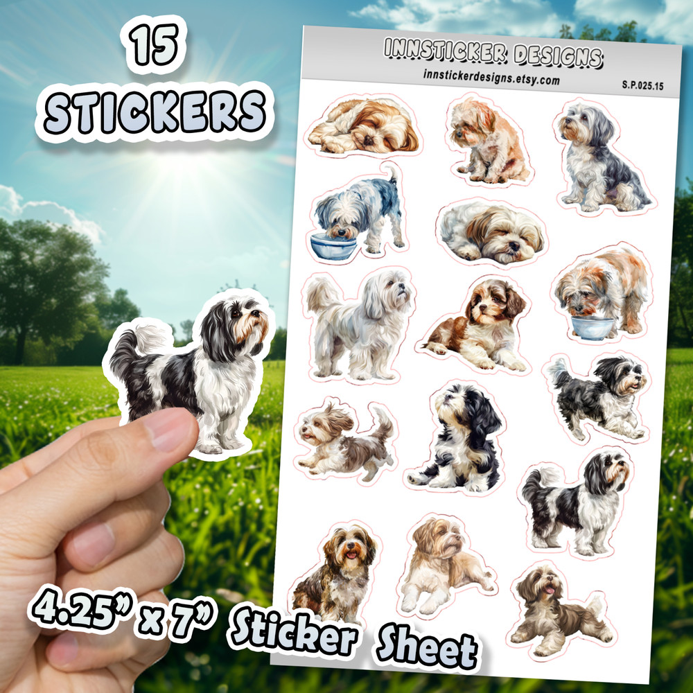 Havanese Dog Stickers for Journals, Scrapbooks, Planners, Glossy, Matte