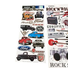 Creative Imaginations Scrapbook Stickers Set Ford Trucks Rock N Roll Road Trip