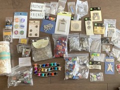 Scrapbooking Craft Embelishment Lot Metal Frames Charms Clips Button Wire Decor