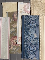 Vtge Textured Wallpaper Strips from Sample Book (10 Pieces) Set 22