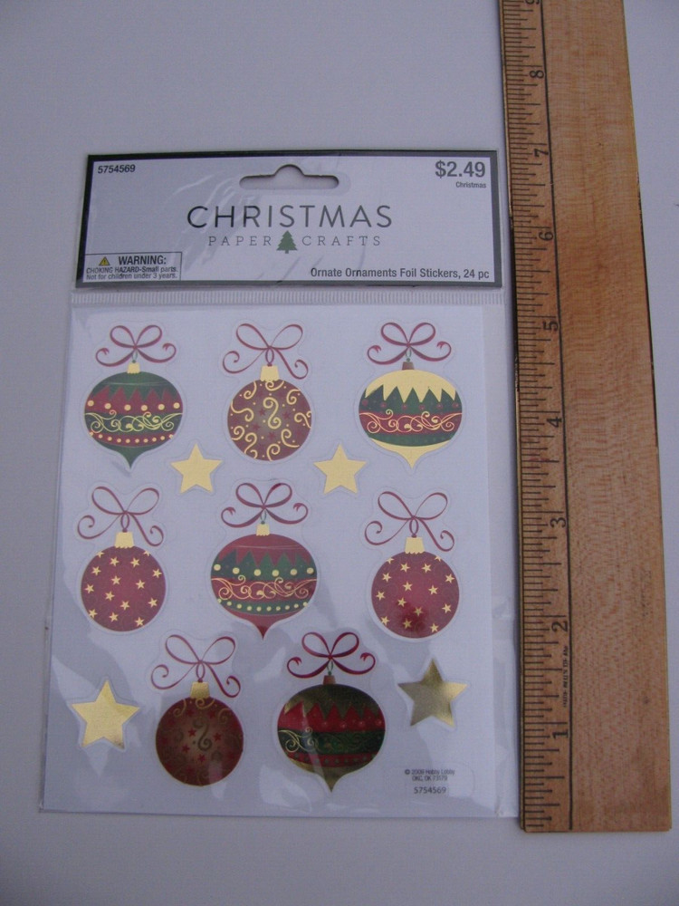 Hobby Lobby ORNATE ORNAMENTS Foil Stickers 24 Pieces NIP