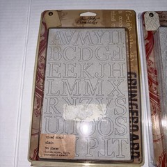 Tim Holtz Grunge Board Variety Pack Alphabet Harlequin Stripes Lot Of 4
