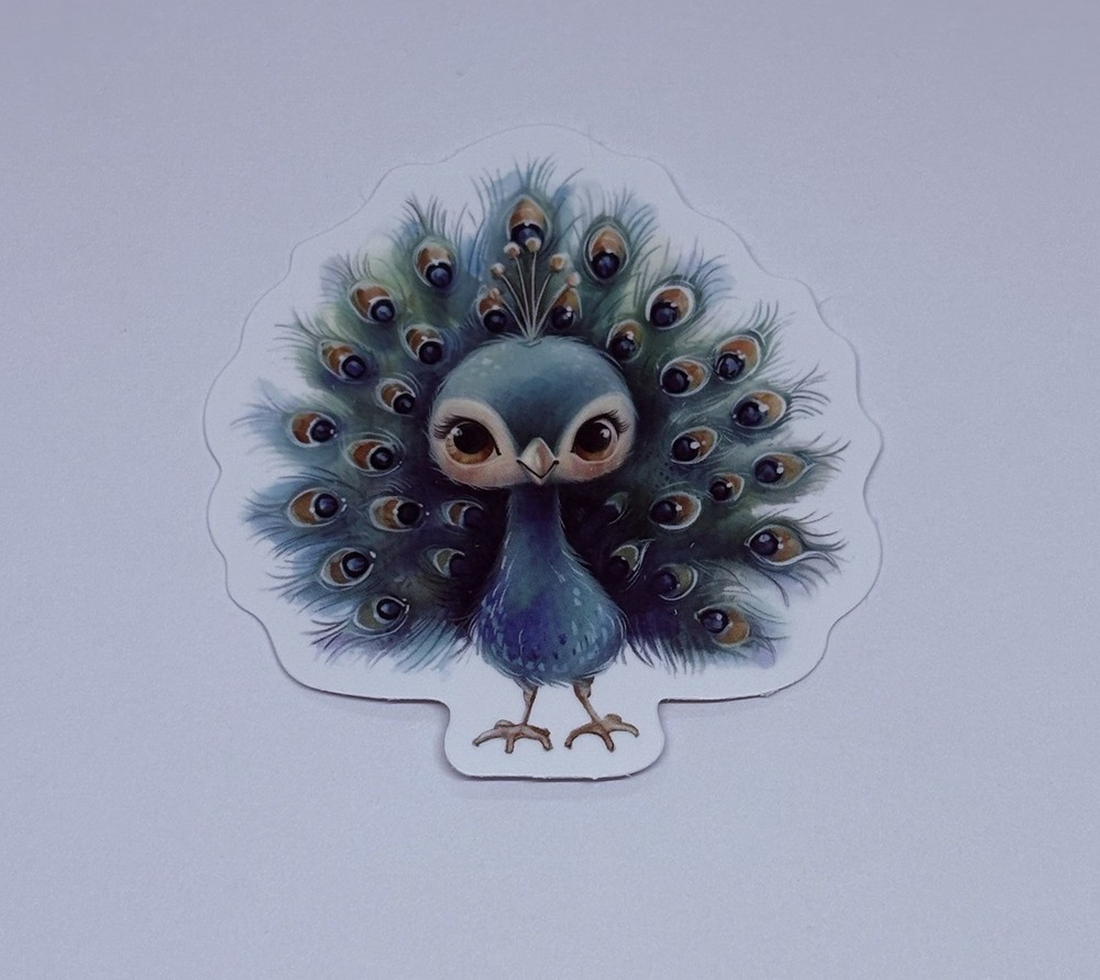 Cute Baby Peacock Animal Sticker Vinyl Decal Journal Wall Fun Art Decor Tc9