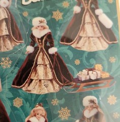 NEW Hallmark CHRISTMAS BARBIE VINTAGE RED DRESS 24 Stickers 4 Sheets Pack