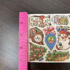 Retro Christmas Santa Holly Lick N Stick seals, 10 on sheet 9 Sheets 90 Total