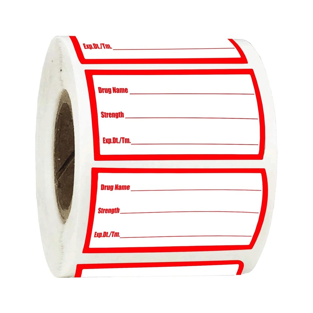 500Pcs Drug Name Label Stickers Medication Strength Stickers 1×2 Inch-Veterin…