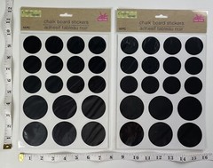 Chalkboard Sticker Labels Lot 7 Packs Black Assorted Shapes 144 Stickers Total