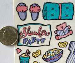 SLUMBER PARTY Stickers(26pc)Frances Meyer•Overnight•Kids•Snack•Nightgown •Girls