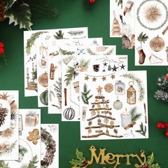 Dispowreath 16 Sheets 5.9 x inches, Earthy tones (browns, greens, whites)