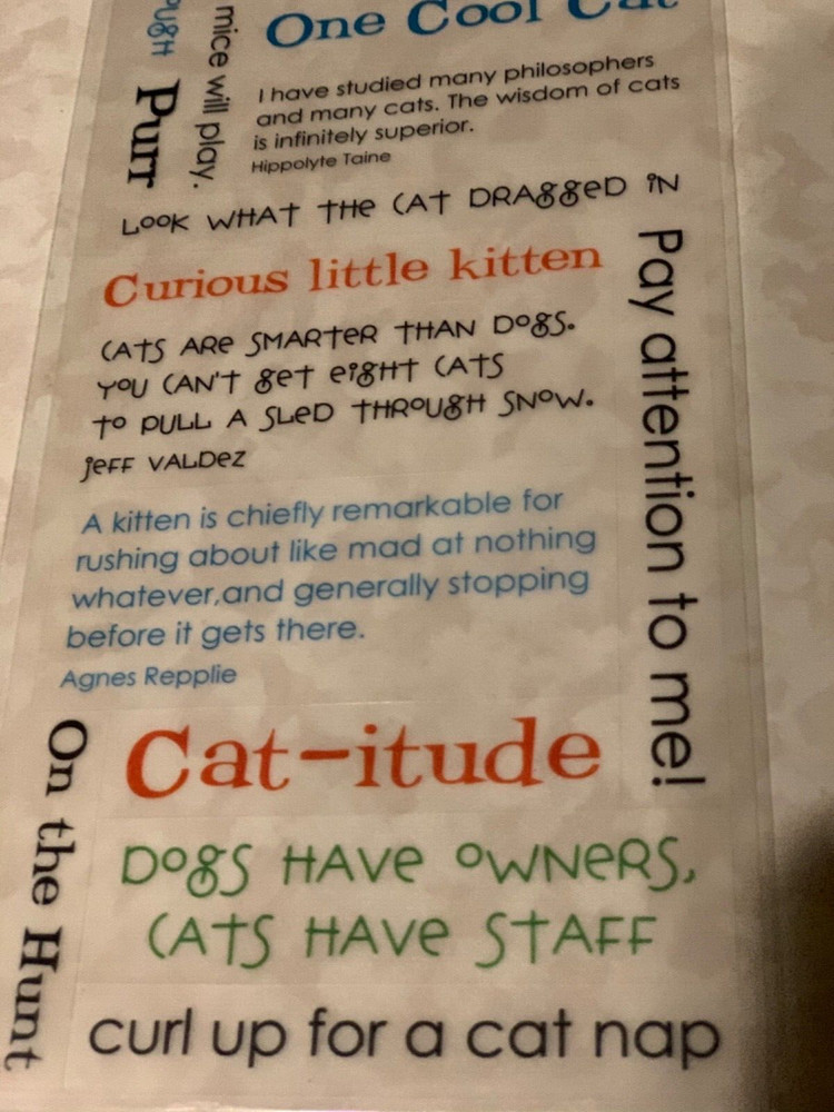 AMERICAN TRADITIONAL DESIGNS LIL’ MESSAGES ‘PAWS AND CLAWS CAT MESSAGES 20PCS