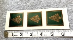 36 Fossler Christmas Seals Stickers Embossed Foil Holly Flower Tree Marian Heath