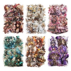 120Pcs Steampunk Stickers for Scrapbooking & Journaling, Ephemera Pack with Orga