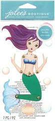 Poseable Mermaid, 3D scrapbook Stickers Jolees 50537